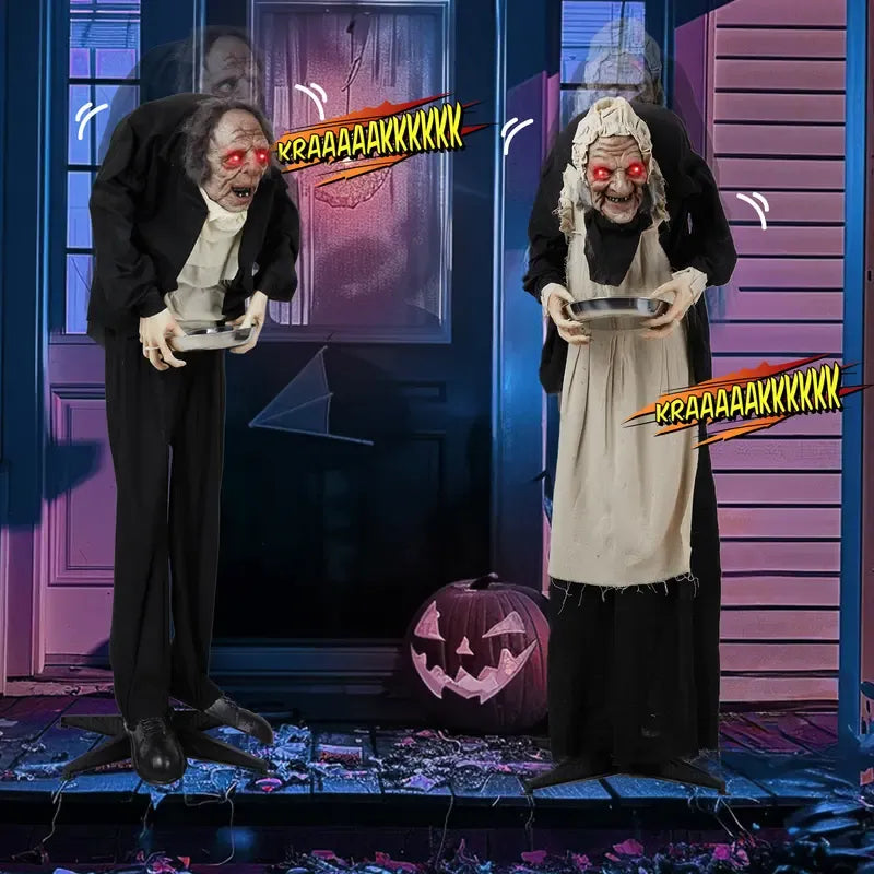 Figura Animatrónica del Segador del Terror con Luz y Sonido | Decoración Gigante para Halloween