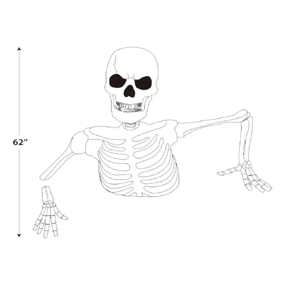 Halloween Esqueleto Gigante 1.5 Mts Ojos Lcd