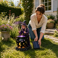 Lámpara Solar de Bruja con Caldero Mágico | Decoración de Halloween para Jardín