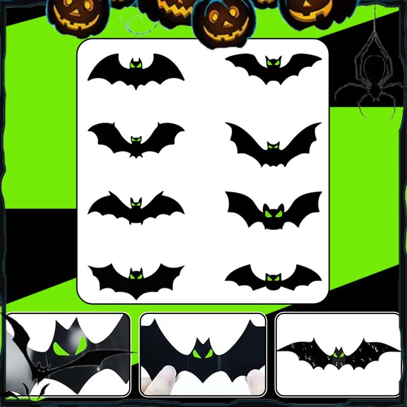 🦇✨ Set Pegatinas 3D Murciélagos Halloween – Efecto Realista, Adornos Espeluznantes para Paredes, Ventanas y Fiestas de Miedo 🎃👻
