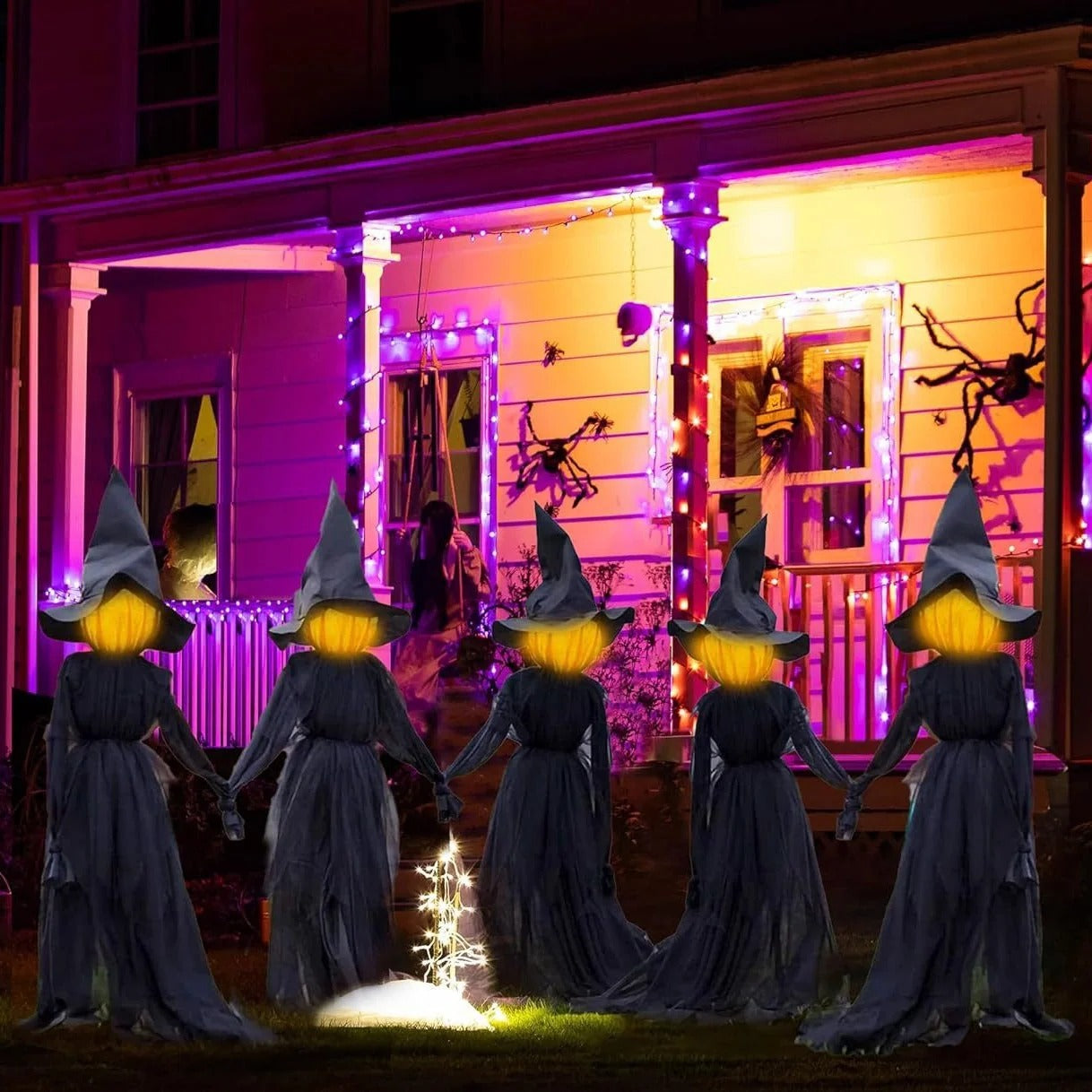 Brujas Colgantes con Luz y Sonido Activado por Voz