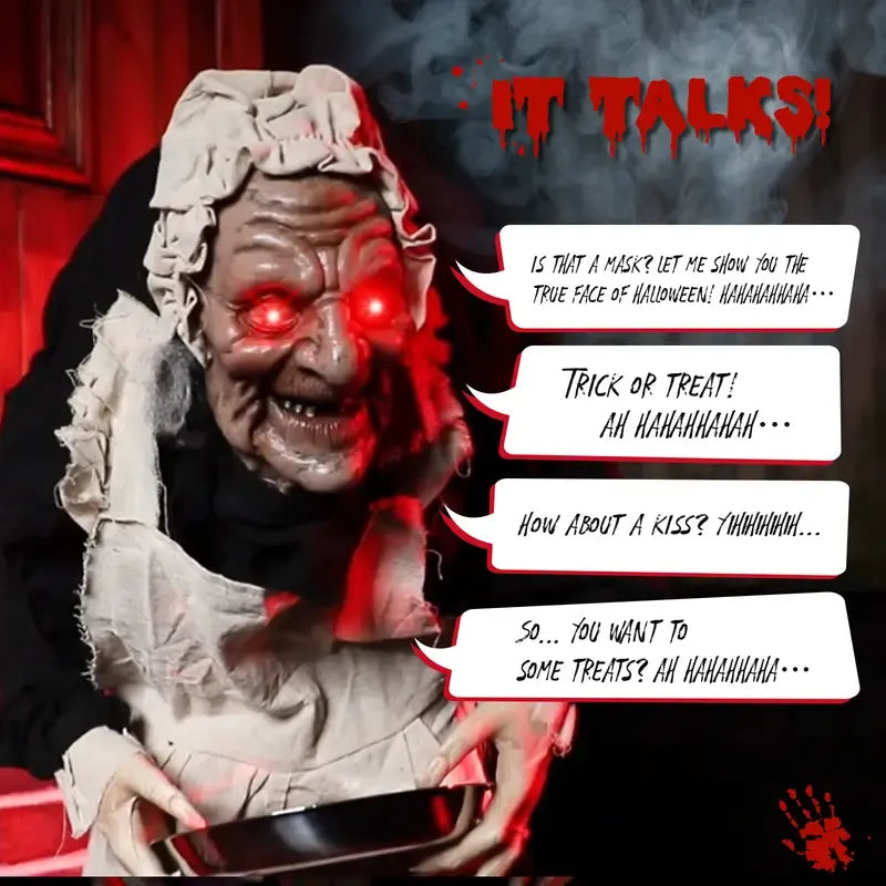 Figura Animatrónica del Segador del Terror con Luz y Sonido | Decoración Gigante para Halloween