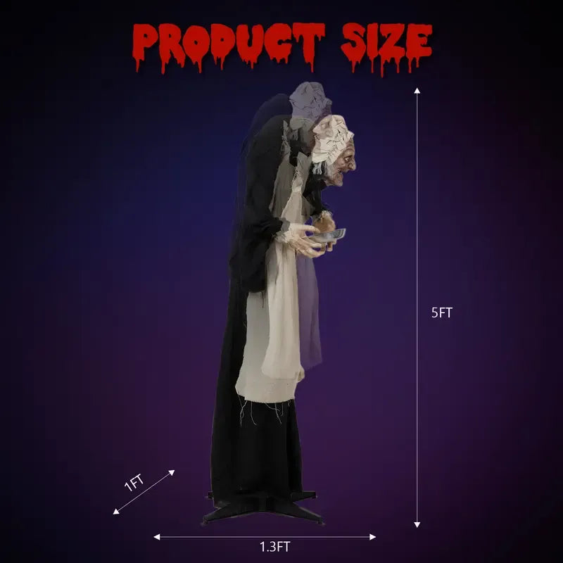 Figura Animatrónica del Segador del Terror con Luz y Sonido | Decoración Gigante para Halloween