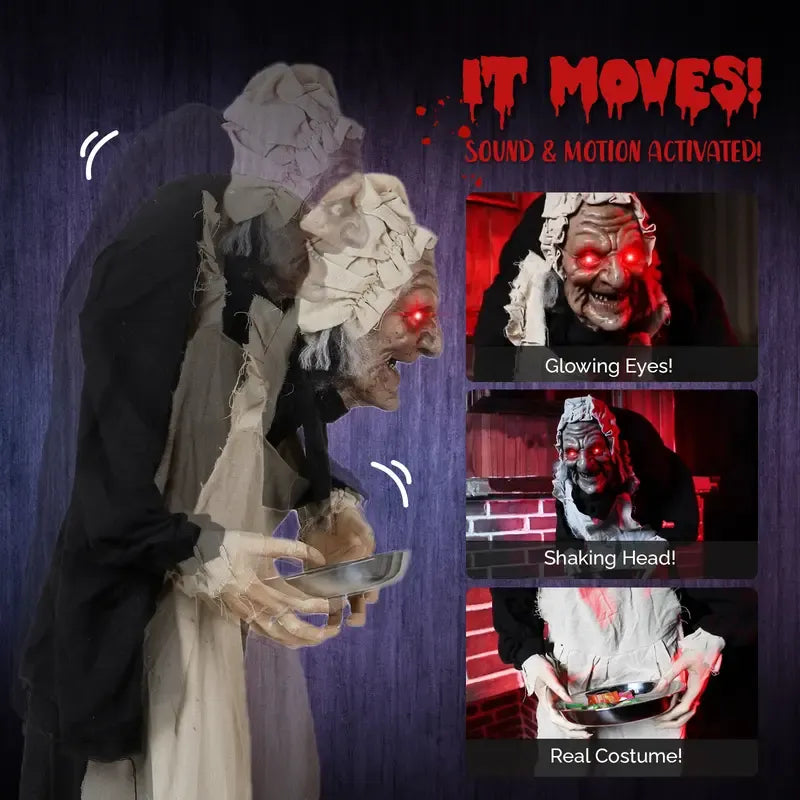 Figura Animatrónica del Segador del Terror con Luz y Sonido | Decoración Gigante para Halloween
